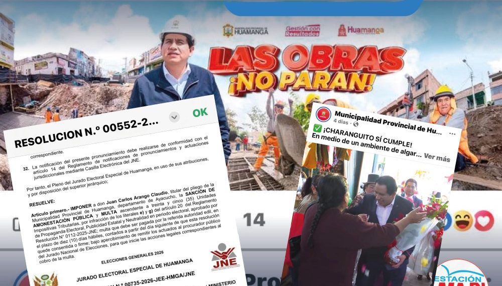 𝗝𝗘𝗘 𝗗𝗘 𝗛𝗨𝗔𝗠𝗔𝗡𝗚𝗔 𝗦𝗔𝗡𝗖𝗜𝗢𝗡𝗔 𝗔𝗟𝗖𝗔𝗟𝗗𝗘 𝗝𝗨𝗔𝗡 𝗖𝗔𝗥𝗟𝗢𝗦 𝗔𝗥𝗔𝗡𝗚𝗢 𝗖𝗢𝗡 𝗖𝗔𝗦𝗜 𝗦/ 𝟰𝟬𝟬 𝗠𝗜𝗟 𝗣𝗢𝗥 𝗜𝗡𝗙𝗥𝗜𝗡𝗚𝗜𝗥 𝗡𝗢𝗥𝗠𝗔𝗦 𝗘𝗟𝗘𝗖𝗧𝗢𝗥𝗔𝗟𝗘𝗦